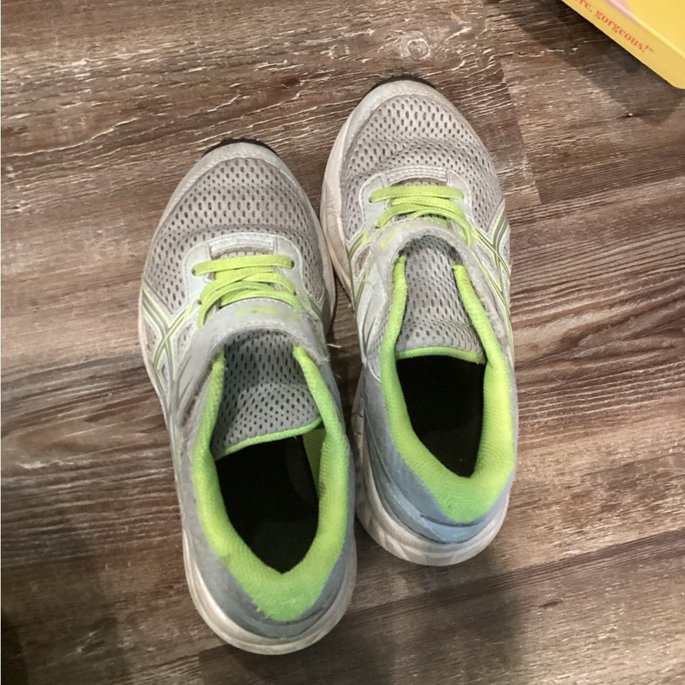 Lime green, ASICS, sneakers, youth size 1, girls
